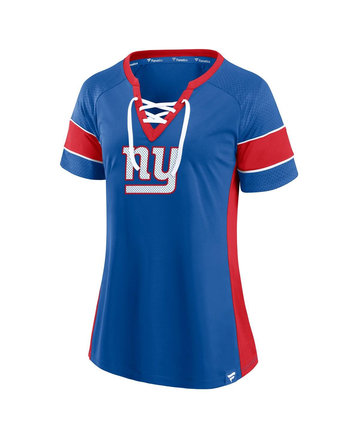 Fanatics Women'sâ Royal New York Giants Athena Lace-up Top In Multi