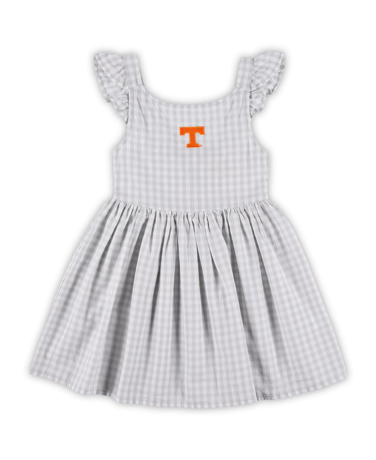 Garb Girls Toddler White Tennessee Volunteers Constance Gingham Dress In Gray