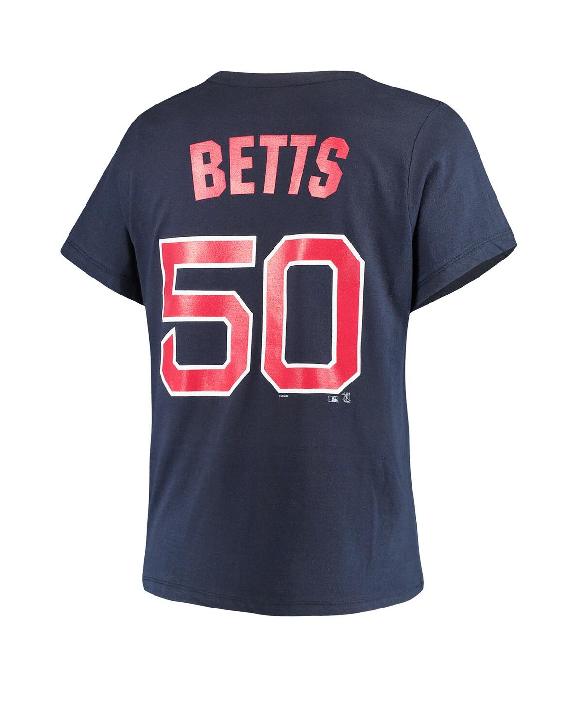 Majestic Women's Mookie Betts Navy Boston Red Sox Team Name Number T-shirt In Blue