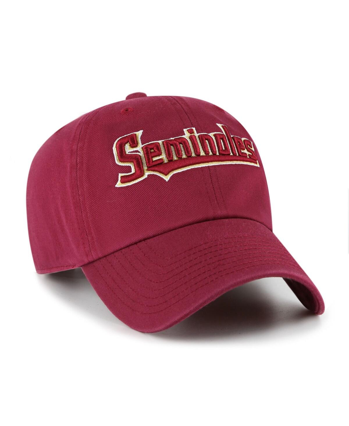 47 Brand Men's Garnet Florida State Seminoles Clean Up Adjustable Hat In Burgundy