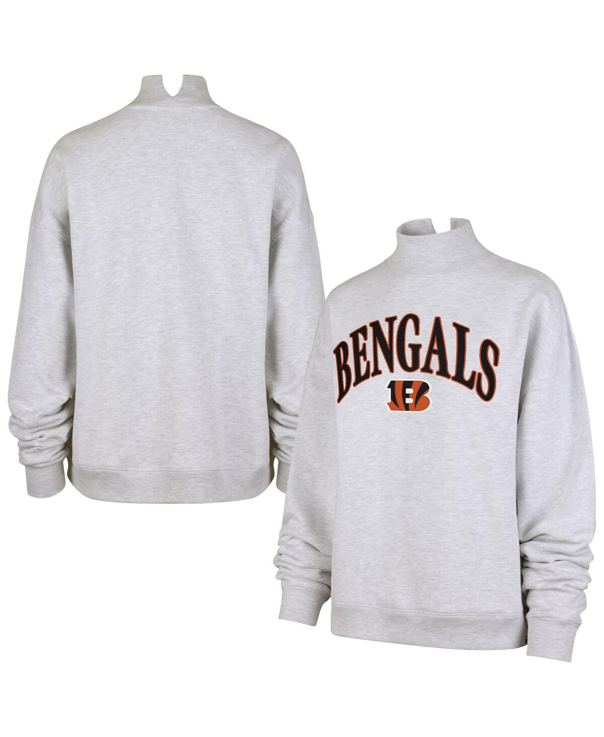 47 Brand '47 Heather Gray Cincinnati Bengals Vantage Mock Neck Pullover Sweatshirt In Gray