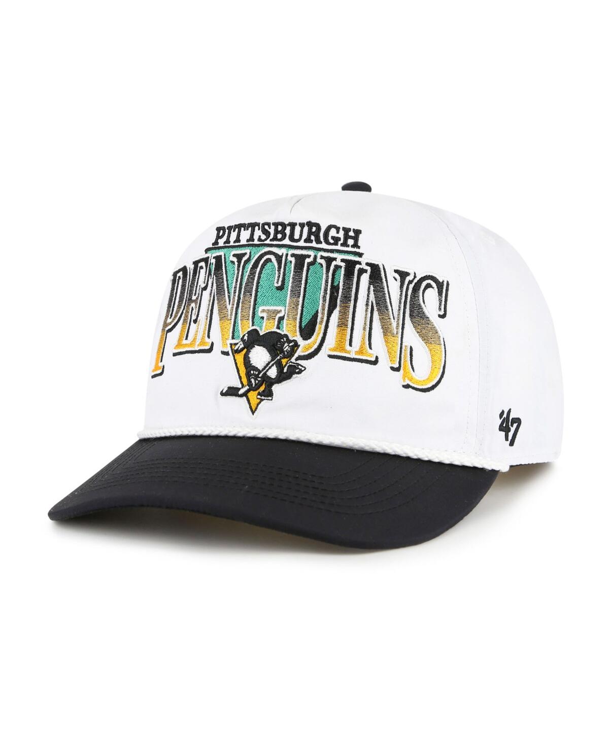 47 Brand Men's White/black Pittsburgh Penguins Tribute Hitch Adjustable Hat In Multi
