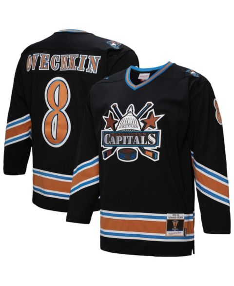 Мужской топ Mitchell & Ness Alexander Ovechkin Black Washington Capitals 2005/06 Power Play Jersey