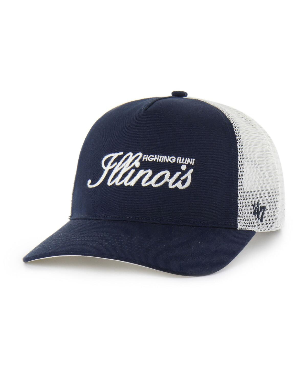 47 Brand Men's Navy Illinois Fighting Illini Contemporary Basics Foundation Trucker Hitch Adjustable Hat In Blue