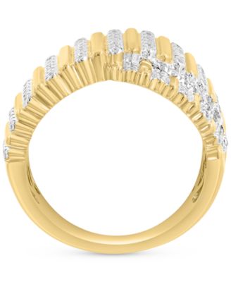 EFFY&reg; Diamond Multiple Column Crossover Ring (1/2 ct. t.w.) in 14k Gold