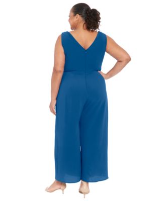 Plus Size Sleeveless Sarong-Tie Jumpsuit