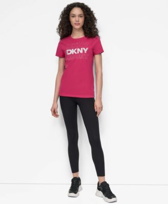 DKNY Women's Sport Glitter Logo Crew Neck T-shirt