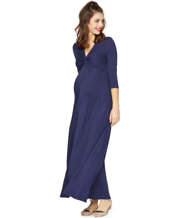 Loveappella Maternity Twist-Front Maxi Dress - Macy's