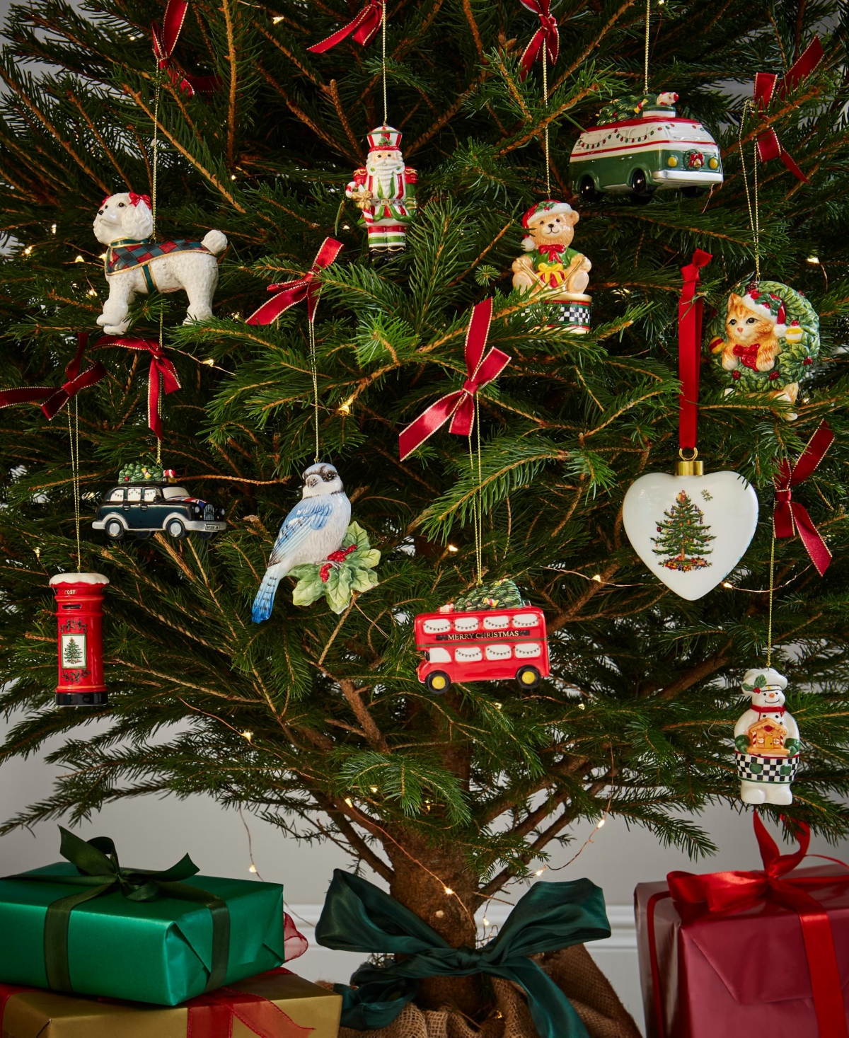 Spode Christmas Tree Puffed Heart Ornament
