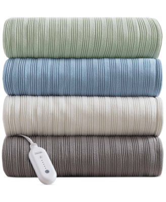 Heated Textured Fleece Blanket, Twin