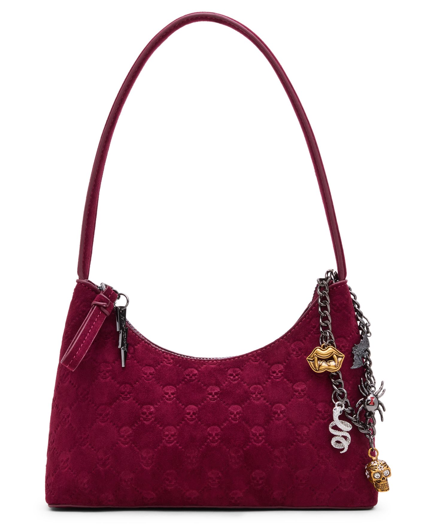 Женская сумка Betsey Johnson Headliner Deboss Small Zipper Shoulder Handbag, цвет: Вишнёвый — фото 1
