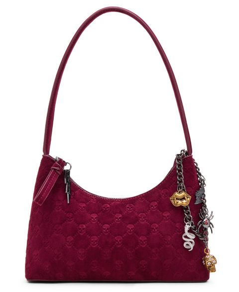 Женская сумка Betsey Johnson Headliner Deboss Small Zipper Shoulder Handbag, цвет: Вишнёвый