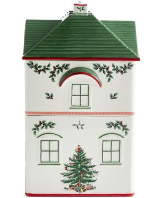 Christmas Tree Village Stacking Canister