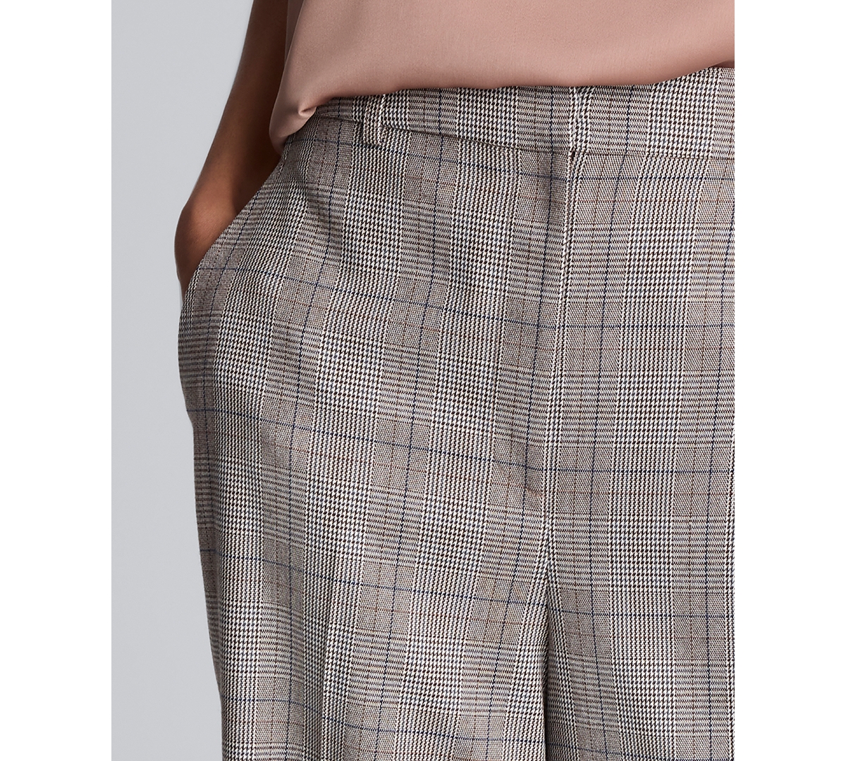 Kenneth Cole Women's Plaid High-rise Pants In Gold