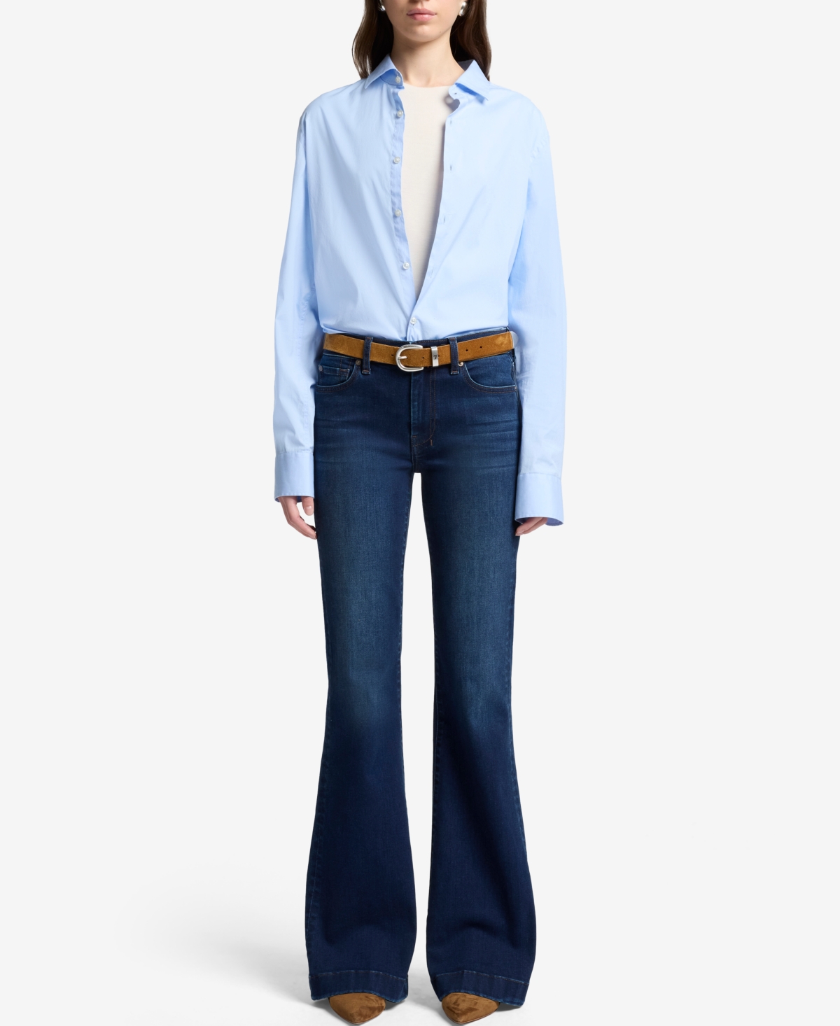 7 For All Mankind Women's Dojo Flare Leg Jeans In Blue