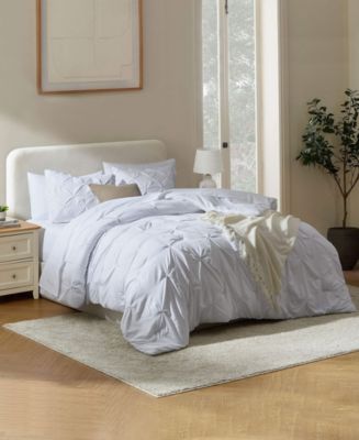 DARK GRAY QUEEN SIZE Nestl Luxury Soft Pinch Pleat Comforter Sets - Macy's