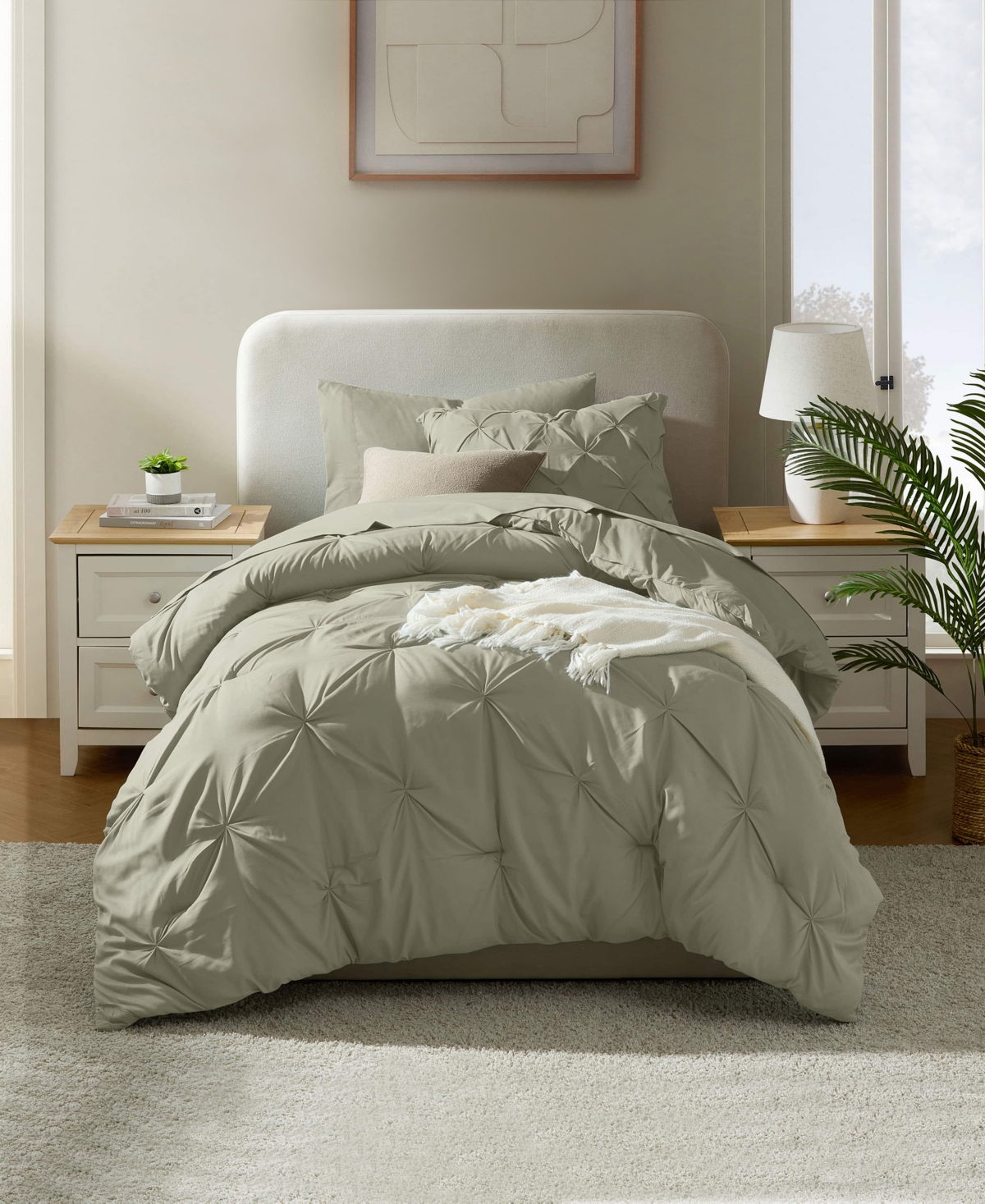 Nestl Luxury Soft Pinch Pleat 5-pc. Comforter Set, Twin In Green