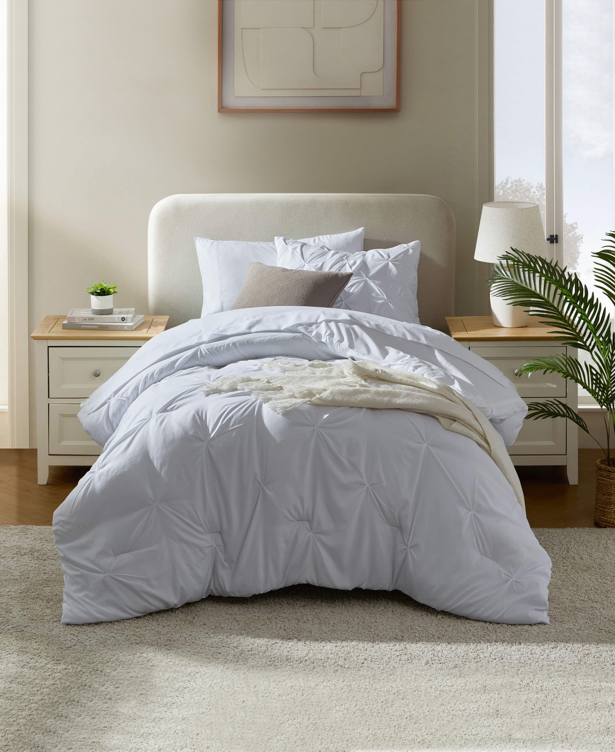 Nestl Luxury Soft Pinch Pleat 5-pc. Comforter Set, Twin Xl In White