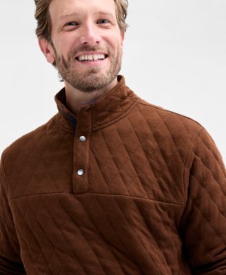 Men's Quilted Snap Mock Neck Sweater, Macy's Exclusive