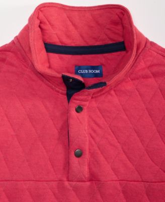 Men's Quilted Snap Mock Neck Sweater