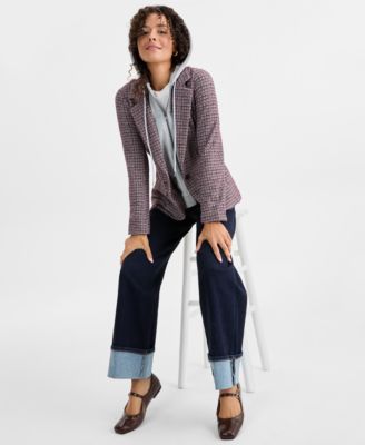 Women's Morgan Cuffed Wide-Leg Jeans