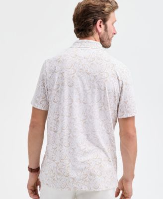 Men's Short Sleeve Paisley Pima Cotton Polo Shirt, Macy's Exclusive