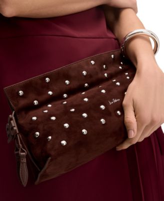 Poppy Oversized Leather Drawstring Clutch