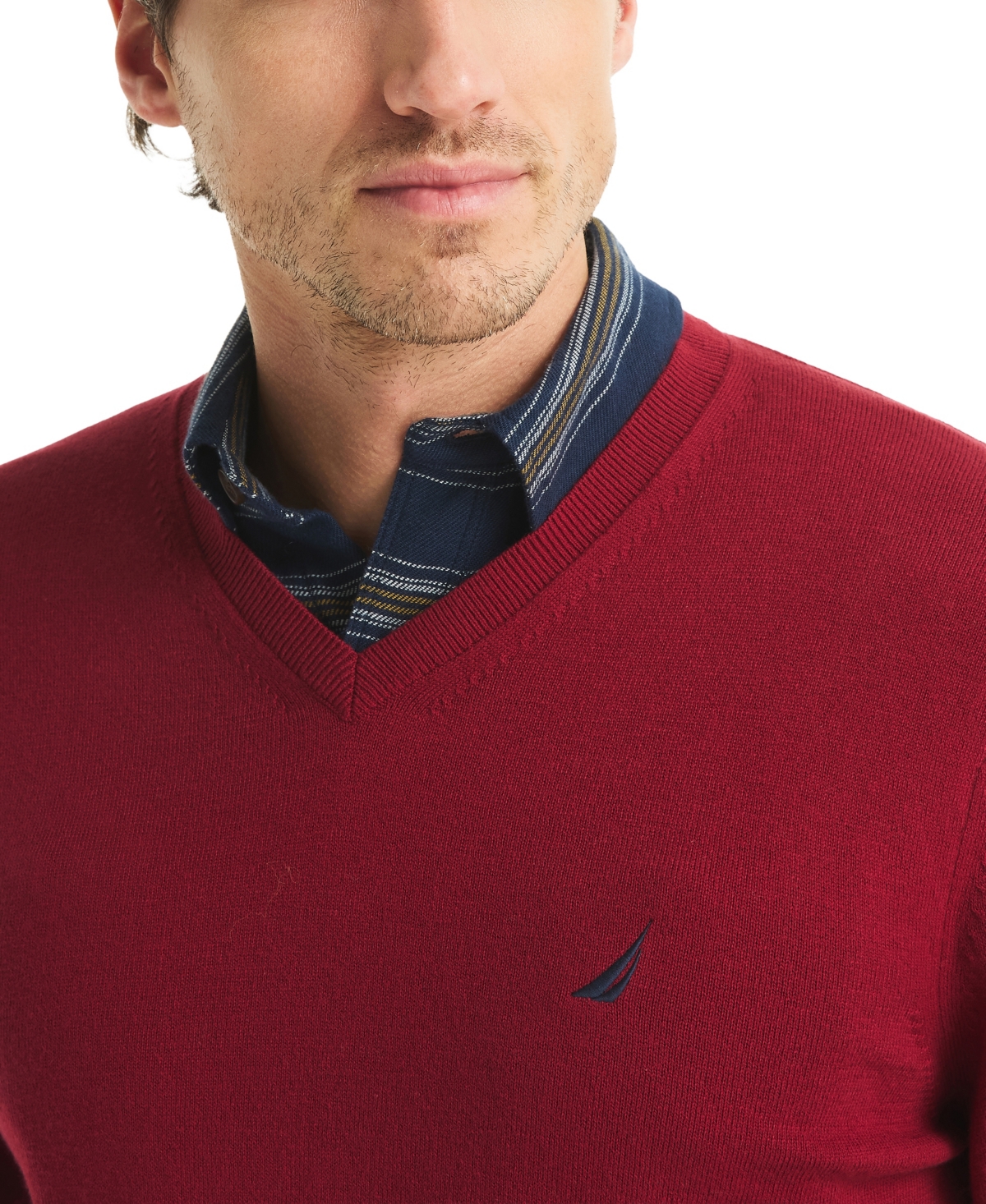 Nautica Men's Performance V-neck Sweater In Red