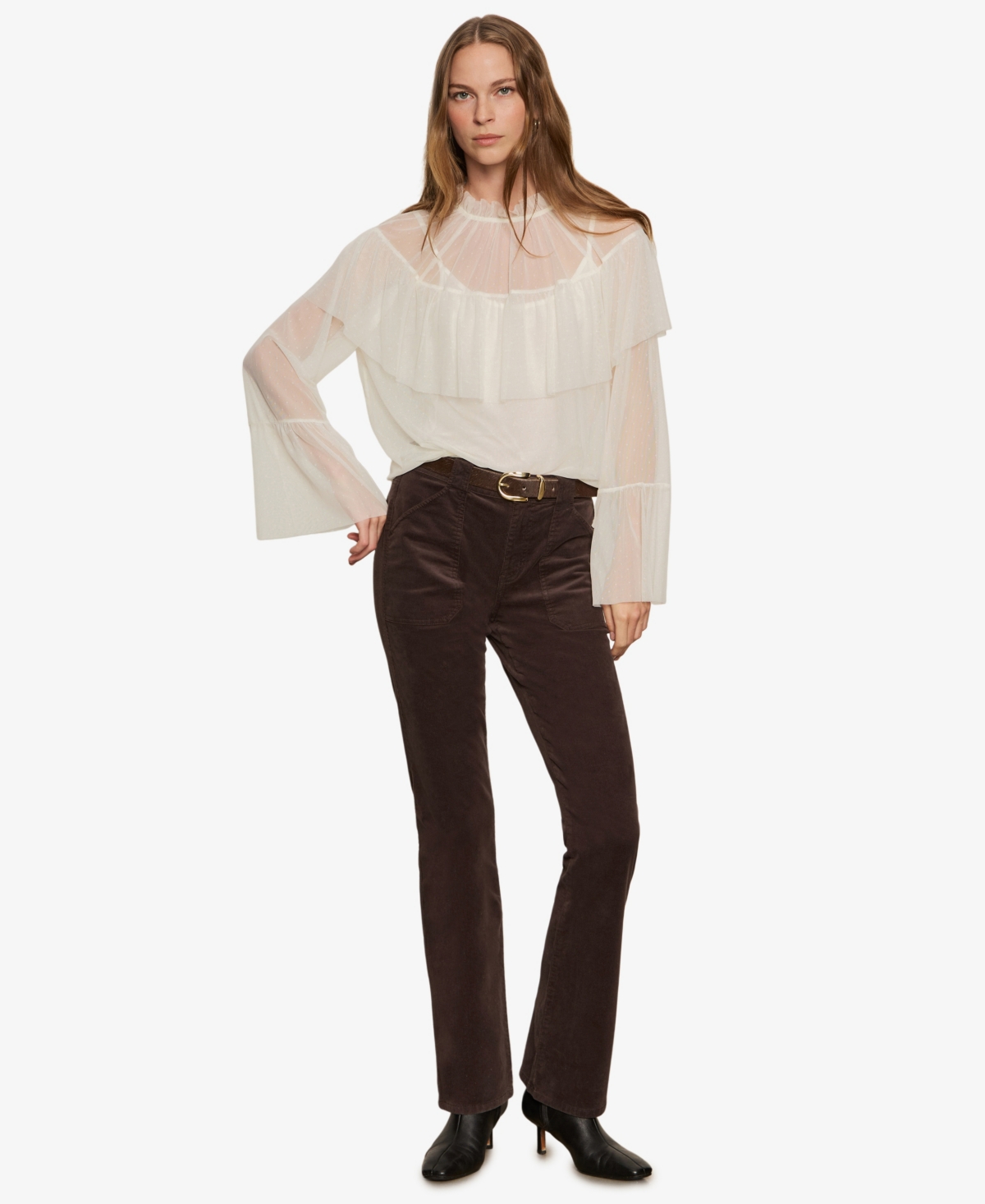 Sanctuary Corduroy Hayden Bootcut Pants In Brown Sugar In Brown