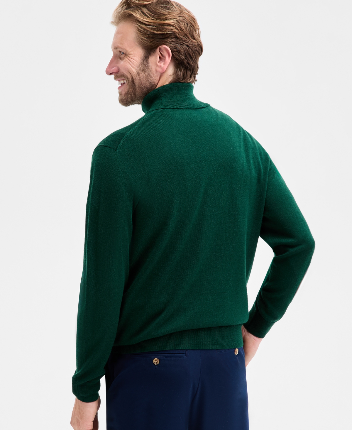 Club Room Men's Merino Wool Blend Turtleneck Sweater, Created For Macy's In Green
