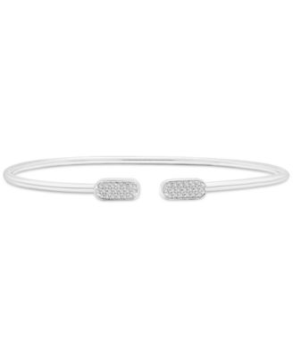 Wrapped Diamond Pave Cluster Cuff Bangle Bracelet 110 ct tw in 10k White Gold Macys Exclusive - White Gold 1500$