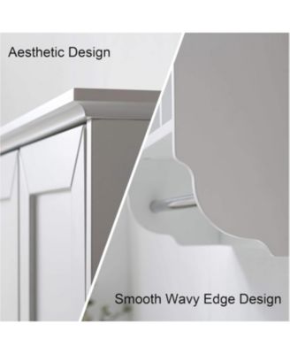 23x32" White Bathroom Wall Cabinet with Towel Bar & Adjustable Shelves - Over Storage for Bath, Kitchen, Laundry