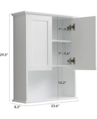 23x29" Bathroom Wall Cabinet with Mirror Doors - Wooden Medicine Cabinet with Adjustable Shelves & Paper Towel Slot