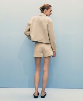 Women's High-Waisted Pockets Denim Shorts