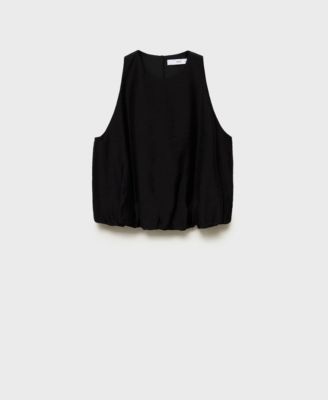 MANGO - Women's Puffed Hem Lyocell-Blend Top