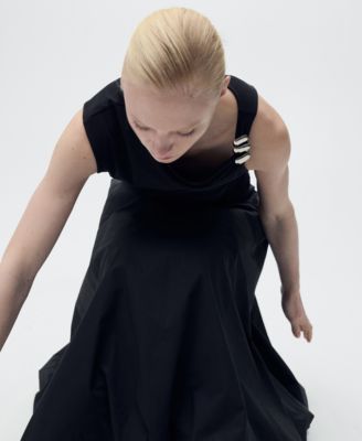 Women's Metallic Applique Asymmetrical Top