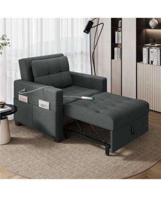 3-in-1 Convertible Sleeper Chair Bed with Adjustable Backrest