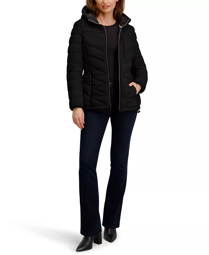 Women's Hooded Zip-Front Puffer Coat - thumbnail 6