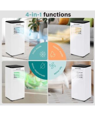 Single Duct Portable Air Conditioner and Heater - 8000 BTU Cooling Capacity (ASHRAE) (White and Black)