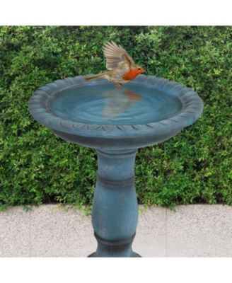 Outdoor Glass Fiber Reinforced Concrete Patio Garden Façade du Soleil Bird Bath - 26"