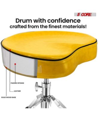 Drum Throne 4" Padded Guitar Stool Drummer Chair Adjustable Musician Seat - DS CH YLW SDL HD