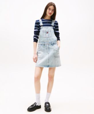 Tommy Jeans - Cotton Denim Dungaree Dress