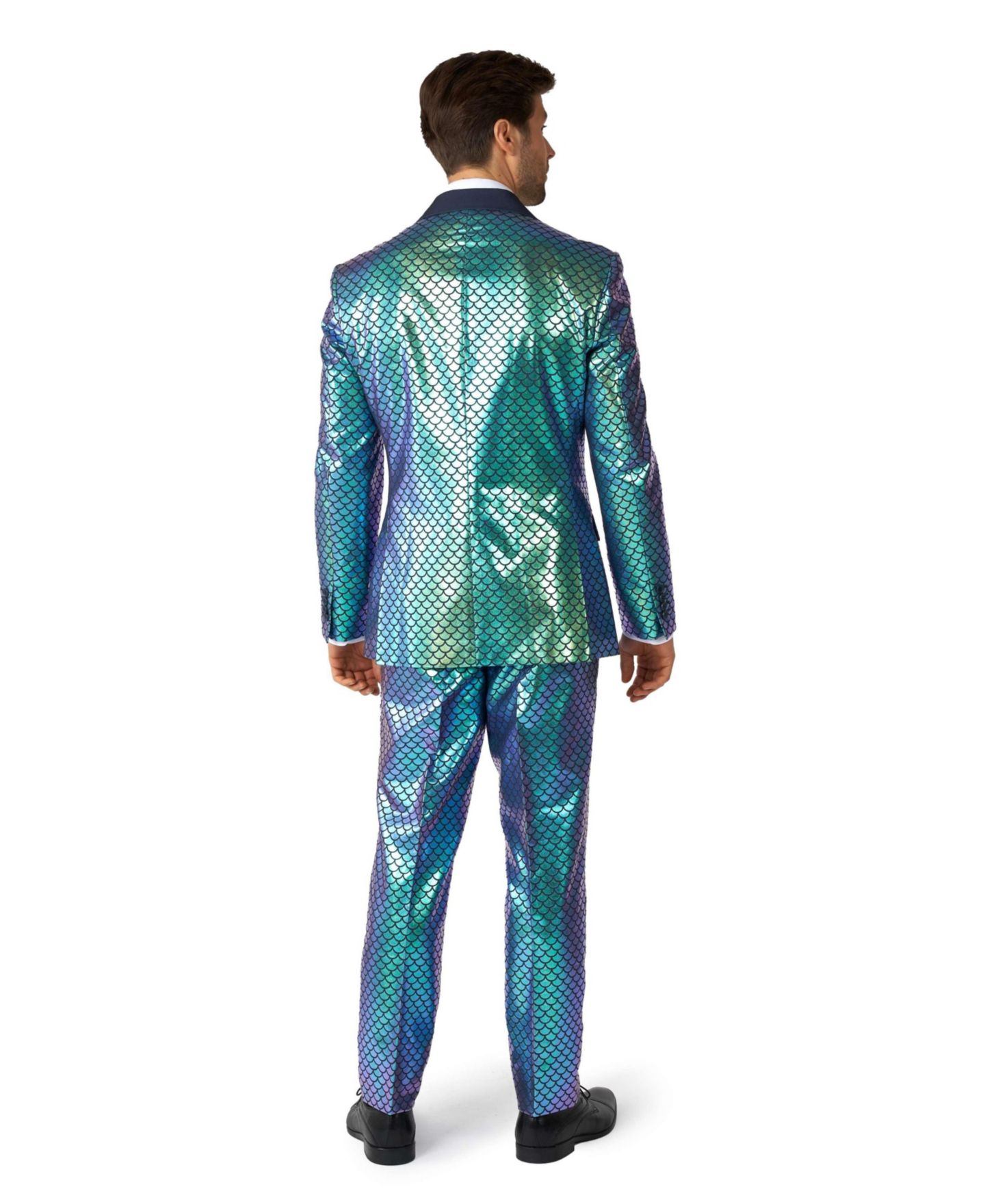 Мужские брюки OppoSuits Silver Suit - New Years And Christmas Party Costume - Metallic Shiny Silver - Includes Blazer, Pants and Tie, цвет: Синий — фото 2
