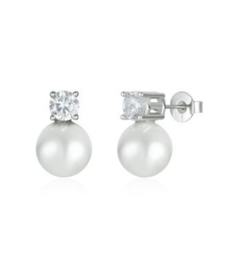 Maven Pearl and Crystal Studs - Silver 54$