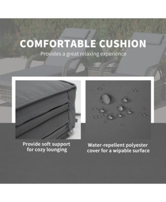 Pool Furniture, 2 Lounge Chairs & Table, Wheels, Dark