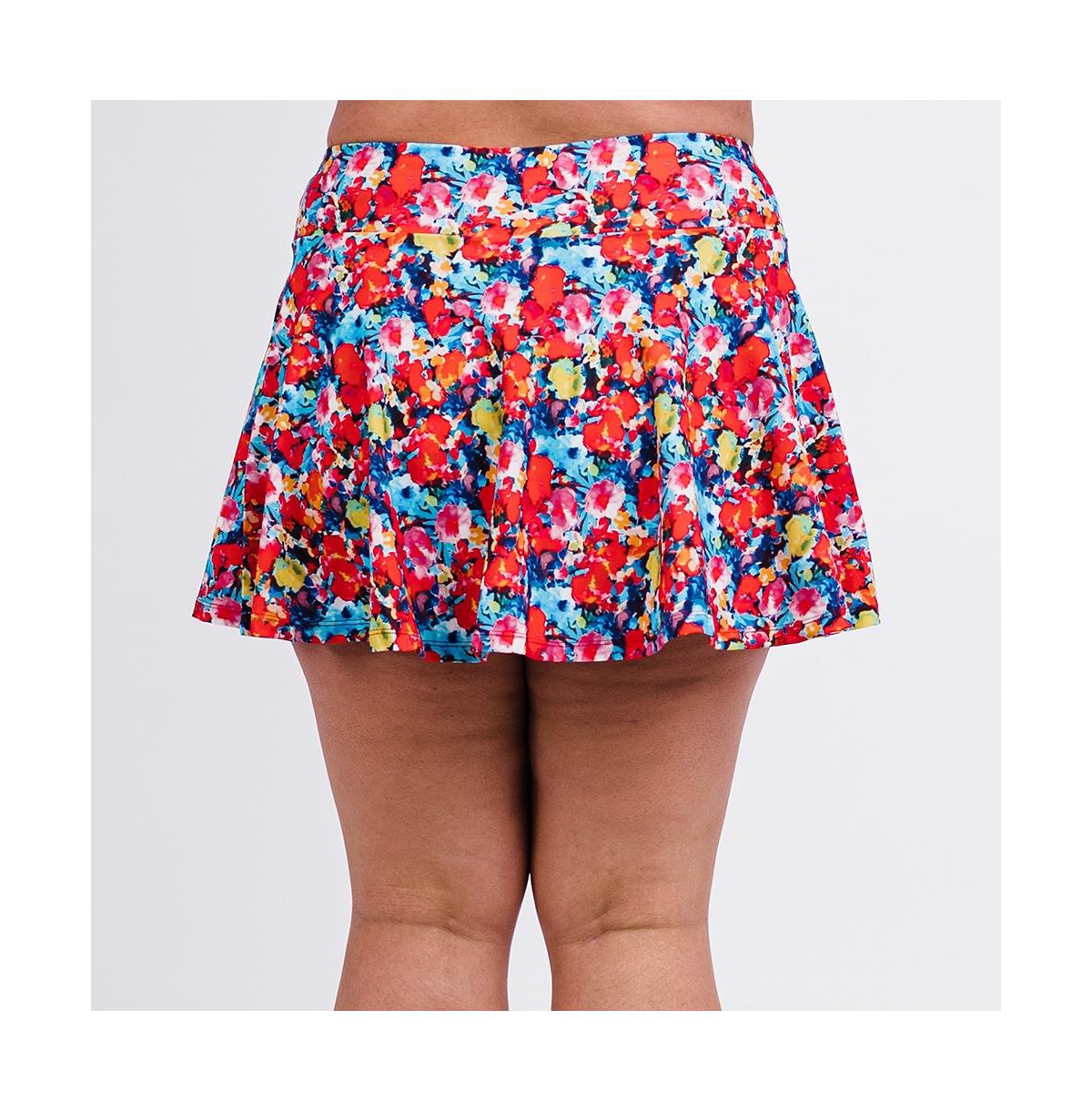 Calypsa Plus Flowy Swim Skirt With Attached Shorts