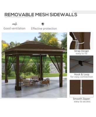 12' x 12' Pop Up Canopy with Mesh Sidewall Netting,