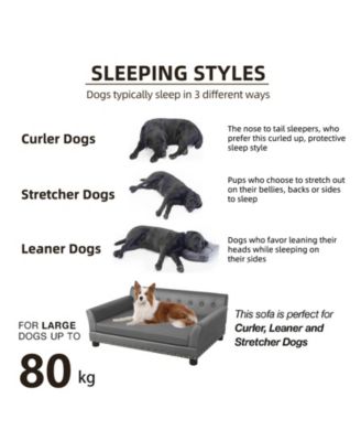 Large Furniture Style Scratching Resistant Leather Dog Sofa Bed for Pets up to 120lbs