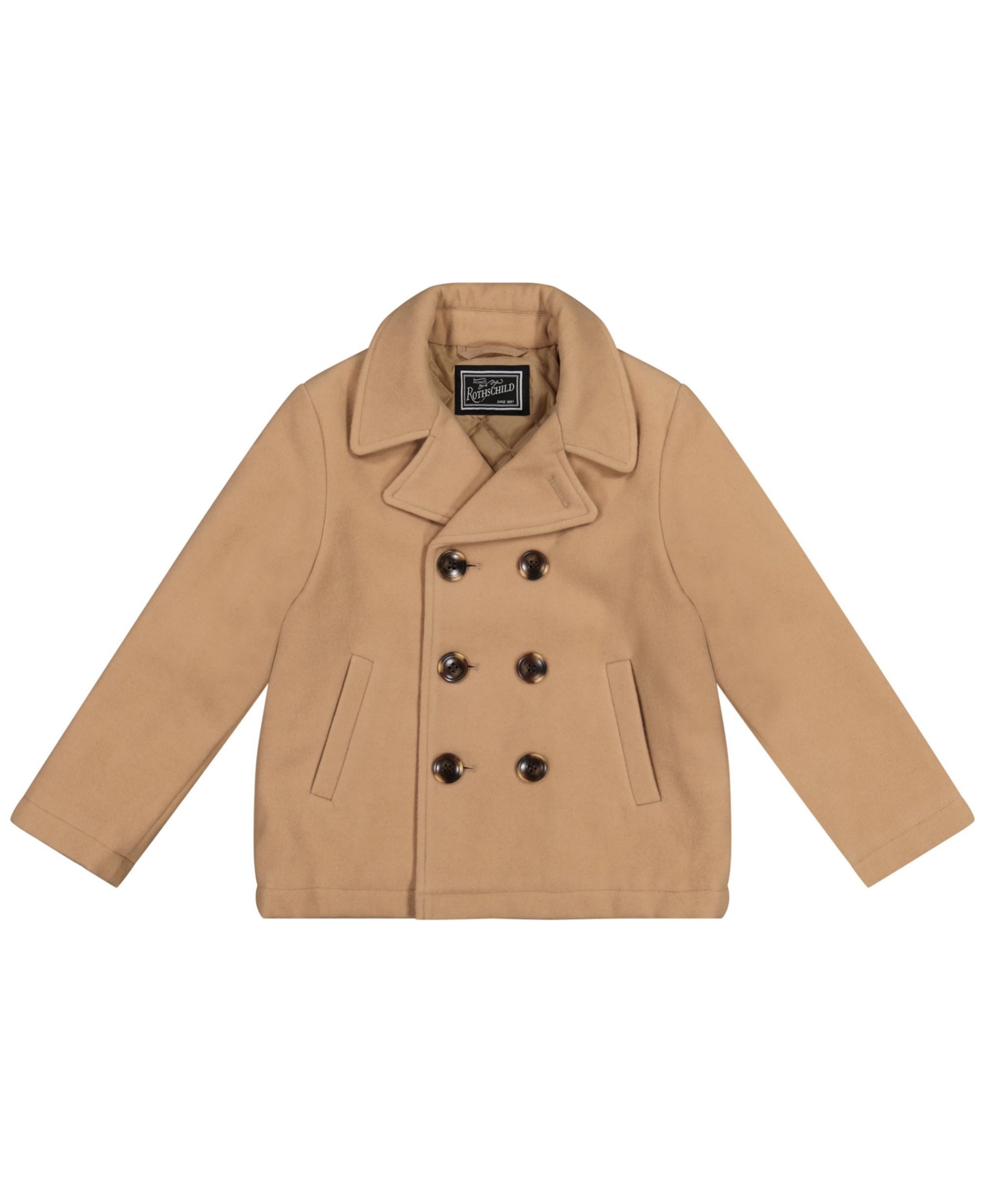S Rothschild & Co Toddler And Little Boy Double Breasted Peacoat In Brown