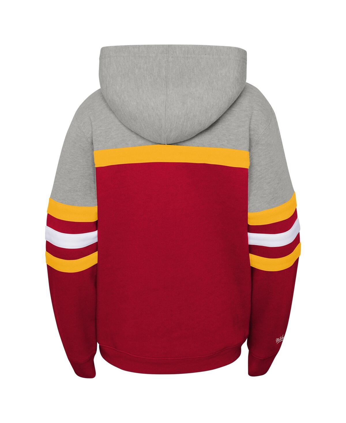 Mitchell & Ness Youth   Red Kansas City Chiefs Throwback Head Coach Pullover Hoodie In Red